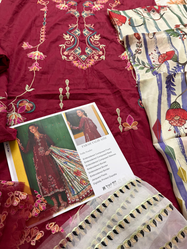 Farah talib aziz red lawn 2026