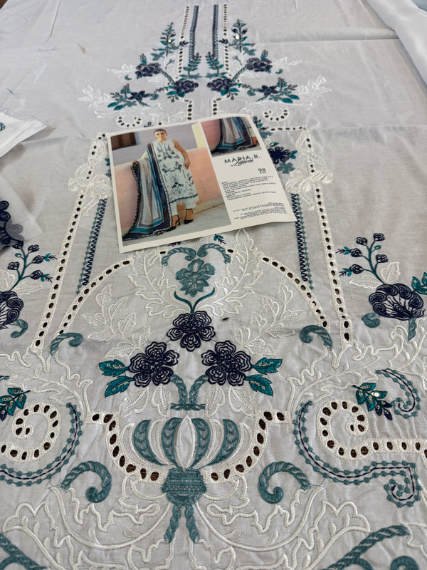 Maria b white blue lawn 2026