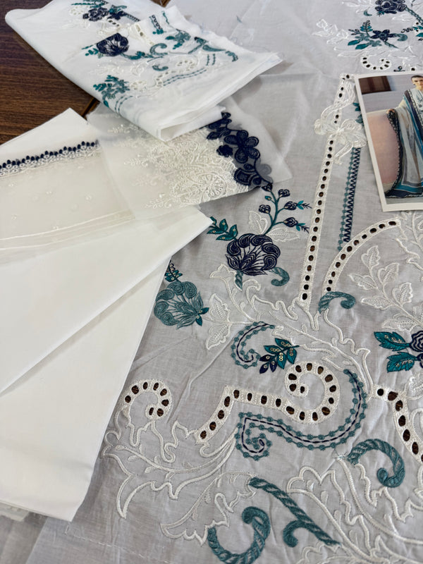 Maria b white blue lawn 2026