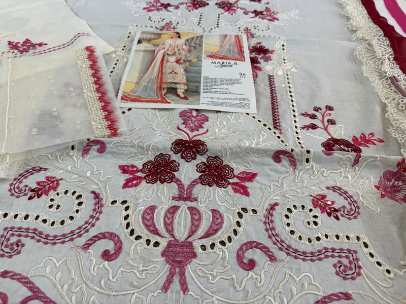 Maria b white pink lawn 2026