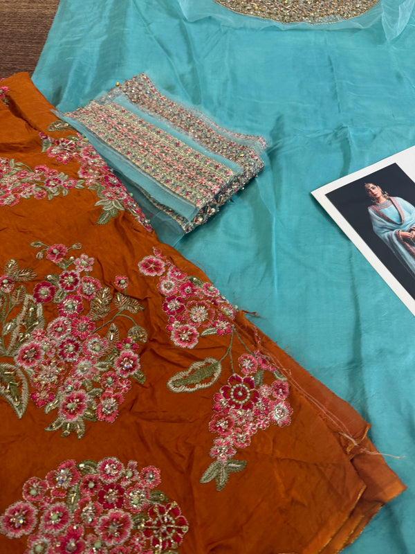 Hussain rehar sky rust wedding edition