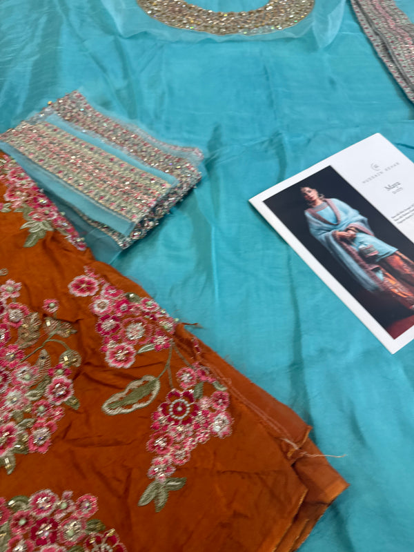 Hussain rehar sky rust wedding edition