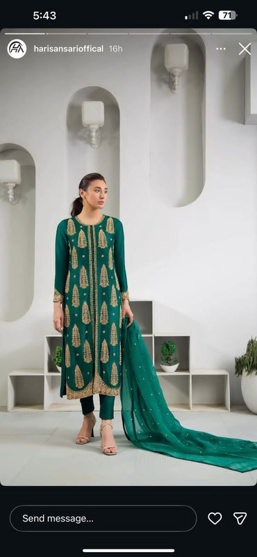 Fahad Hussain green wedding edition