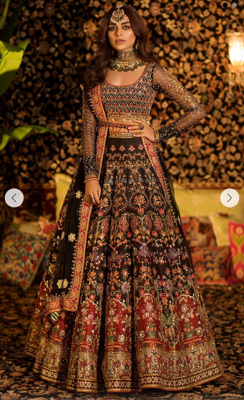 Nomi Ansari black bridal 16 panelled