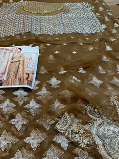 Maria B Couture Golden Saree