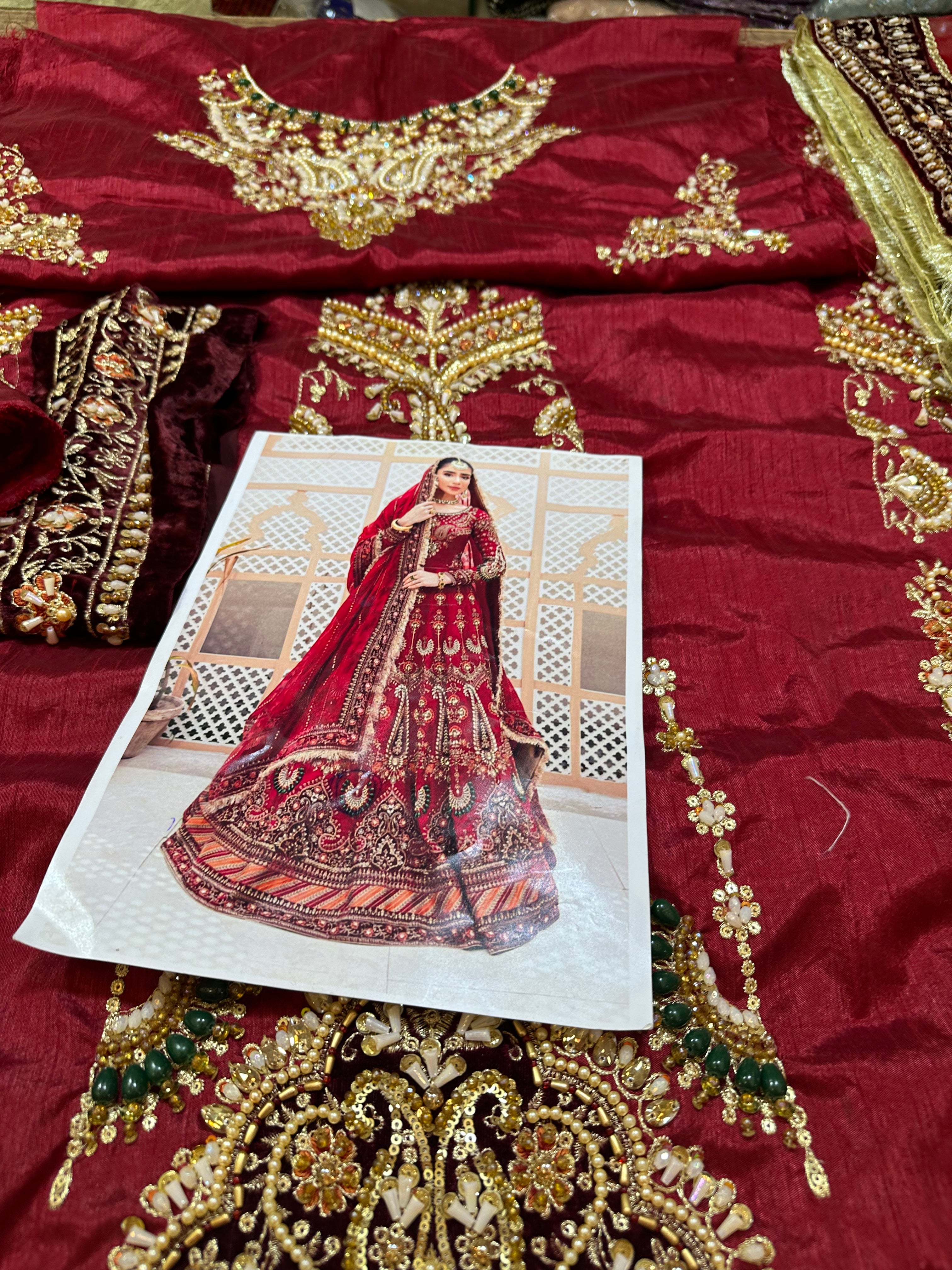 Maria B couture red bridal chiffon collection