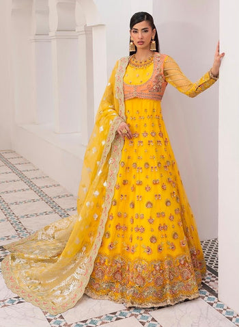 Mirha Imran yellow chiffon wedding edition