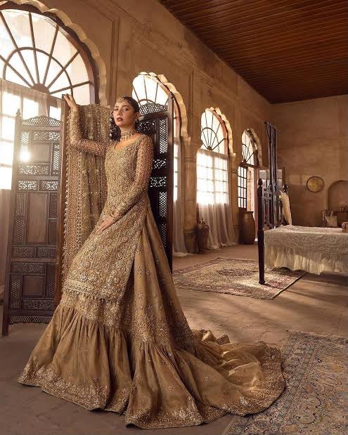 Faiza Saqlain copper brown wedding edition
