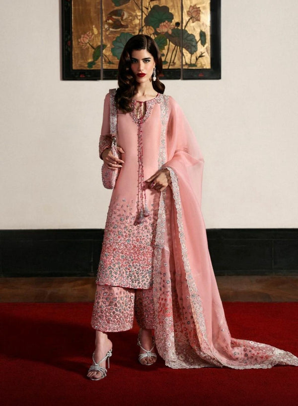 Hussain Rehar pink wedding edition dress
