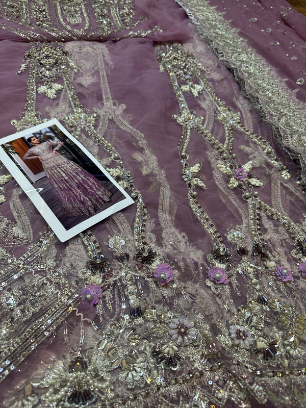 Saira Shakira lilac couture bridal chiffon