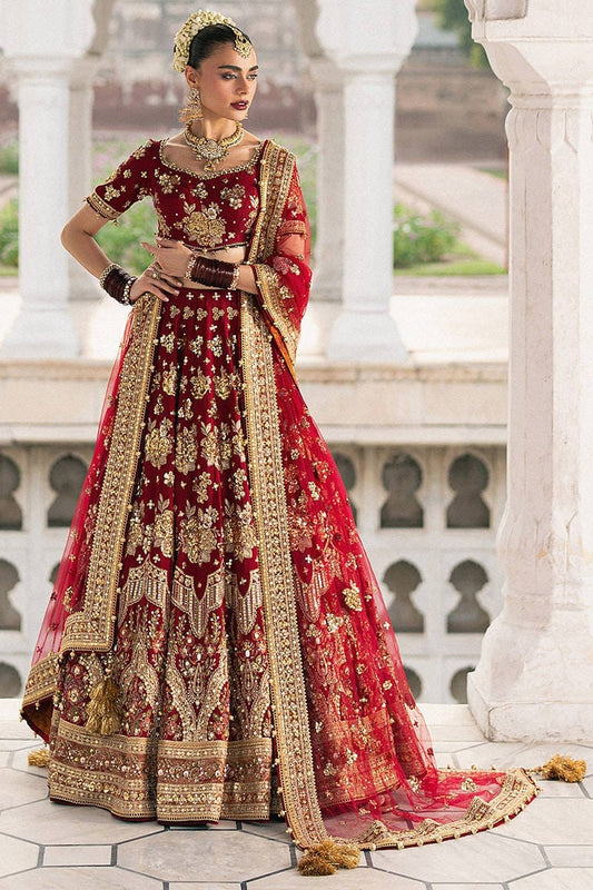 Mohsin Naveed Ranjha red maxy wedding edition