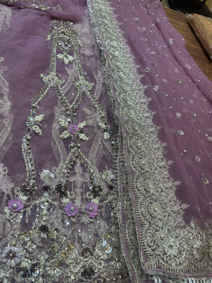 Saira Shakira lilac couture bridal chiffon