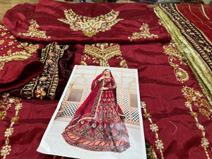 Maria B couture red bridal chiffon collection