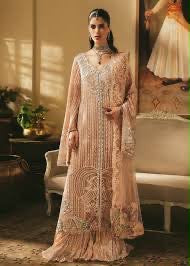 Saira Shakira pink peach chiffon collection