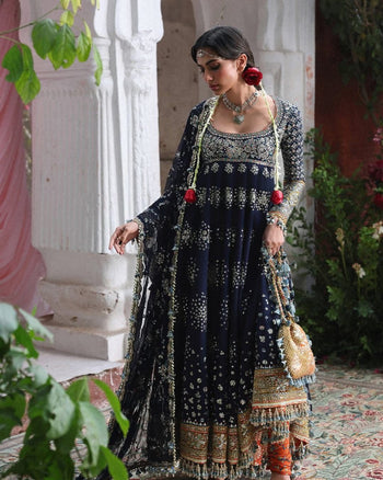 Hussain Rehar blue bridal wedding edition