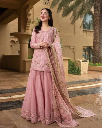 Faiza Saqlain pink lawn 2026