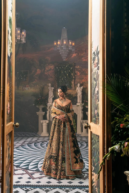 Fahad Hussain coture black wedding edition
