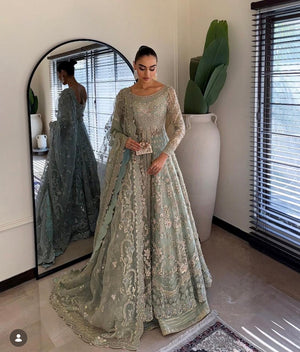 Faiza Saqlain mint wedding edition chiffon