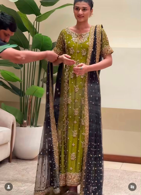 Haris shakeel black green wedding edition