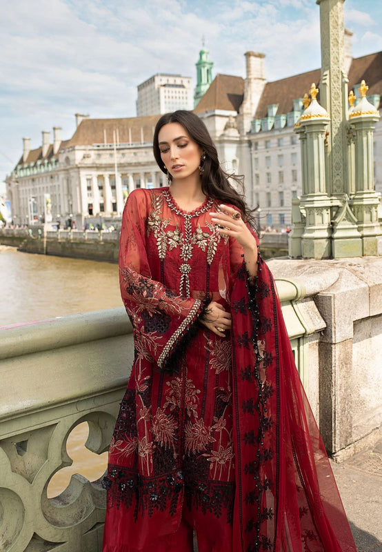 Maria B soiree red bridal wedding edition