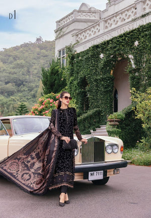 Maria B velvet black silk winter collection