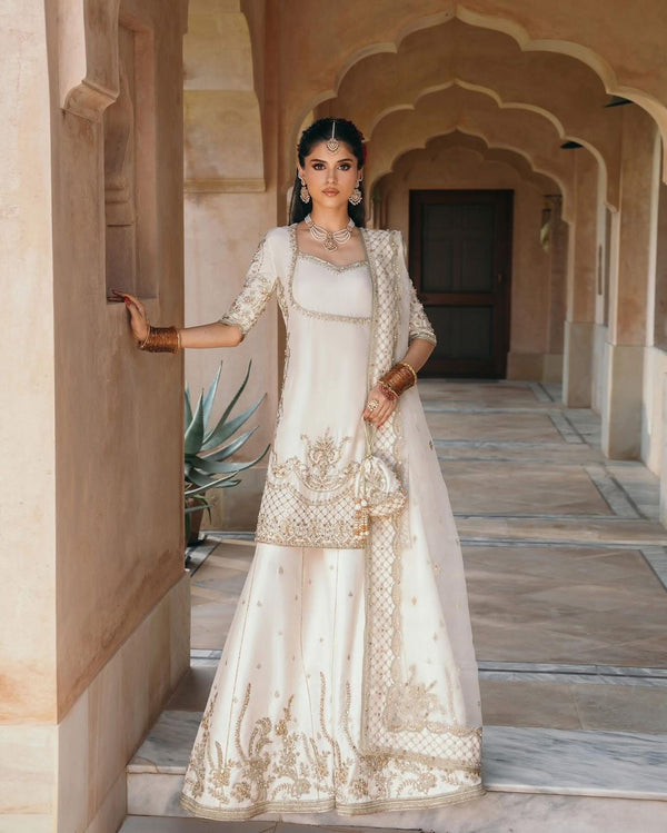 Kanwal Malik white chiffon wedding edition