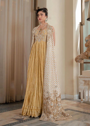 Saira Shakira white yellow chiffon wedding edition