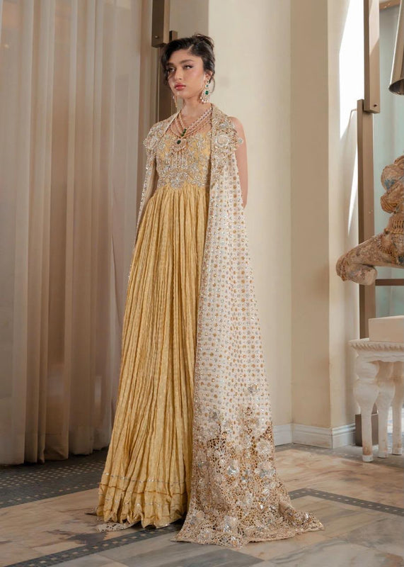 Saira Shakira white yellow chiffon wedding edition