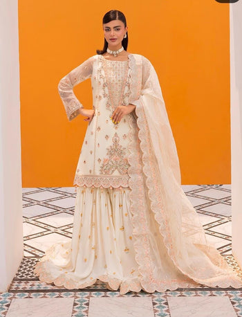 Mirha Imran ivory chiffon wedding edition