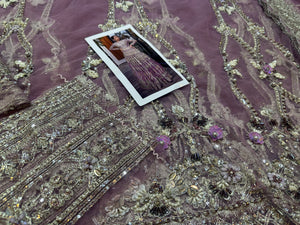 Madiha Awais grey bridal chiffon collection