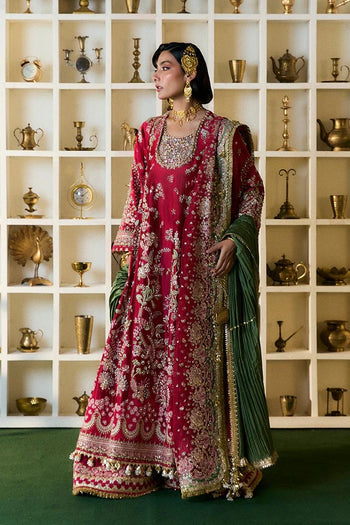Suffusebysanayasir red and green chiffon bridal edition