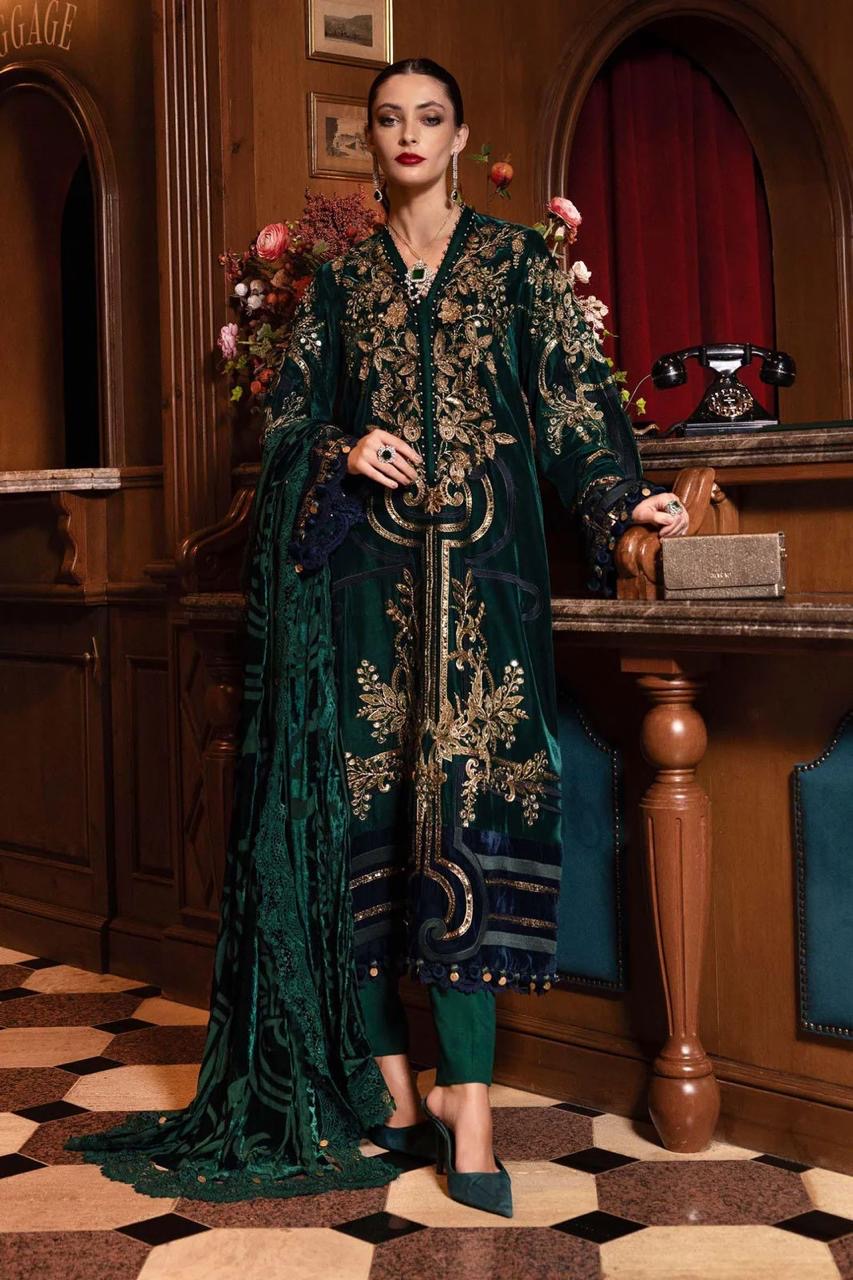 Maria B green velvet collection Maria B green velvet collection