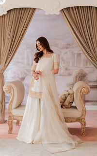 Shanzy Anooshy white chiffon wedding edition