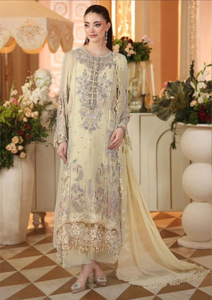 Maria B golden yellow chiffon wedding edition