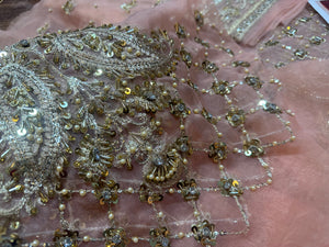 Maria B couture pink golden bridal