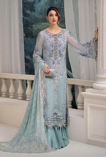 Maria B chiffon aqua wedding edition