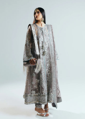 Hussain Rehar grey wedding edition chiffon