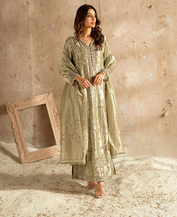 Hafsa malik olive green wedding edition