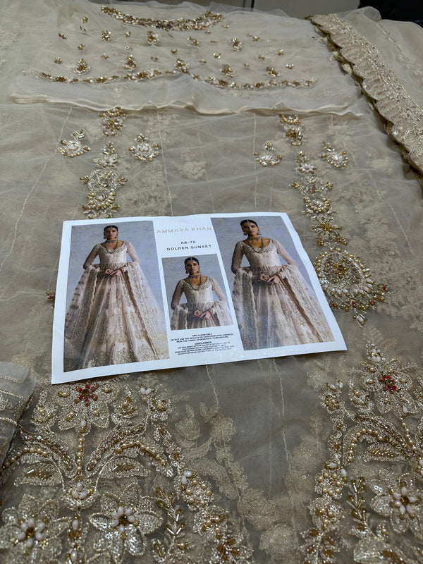 Ammara Khan Golden maxy Wedding collection