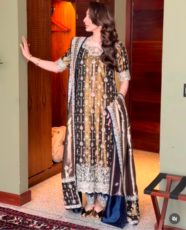 Haris shakeel olive bridal edition chiffon