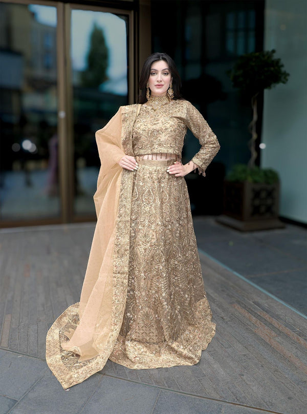 Emran Kashif gold wedding edition chiffon