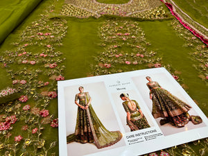 Hussain Rehar green multi bridal collection