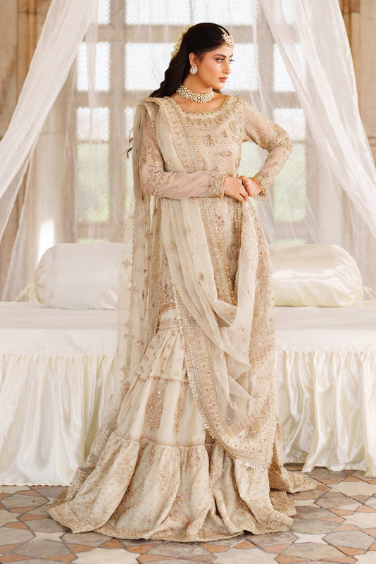 Naqshi ivory chiffon wedding edition