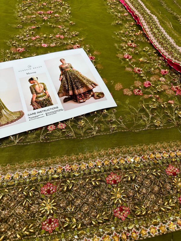 Hussain Rehar green multi bridal collection