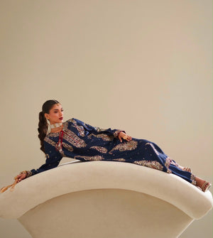 Ethnic blue chiffon wedding edition