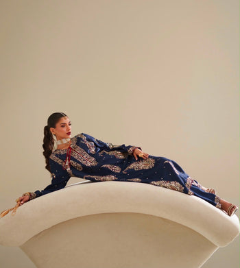 Ethnic blue chiffon wedding edition