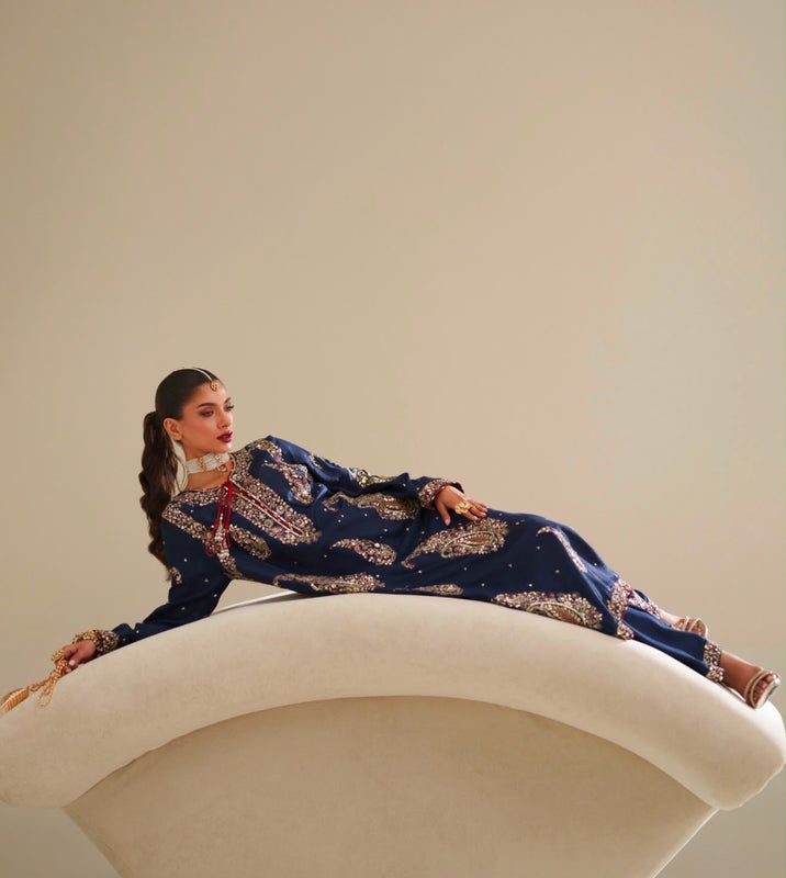 Ethnic blue chiffon wedding edition