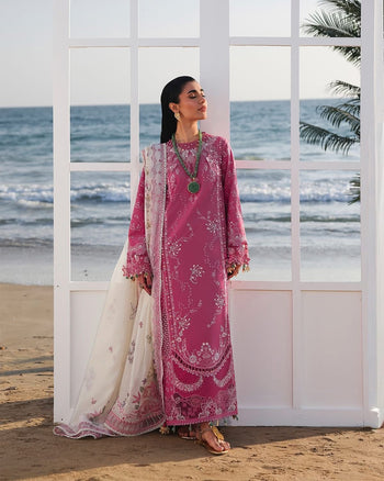 Qalamqar candy pink lawn 2026