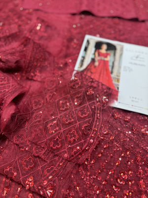 Qalamqar red maxy wedding edition