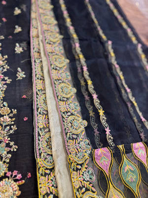 Kanwal Malik black chiffon wedding edition